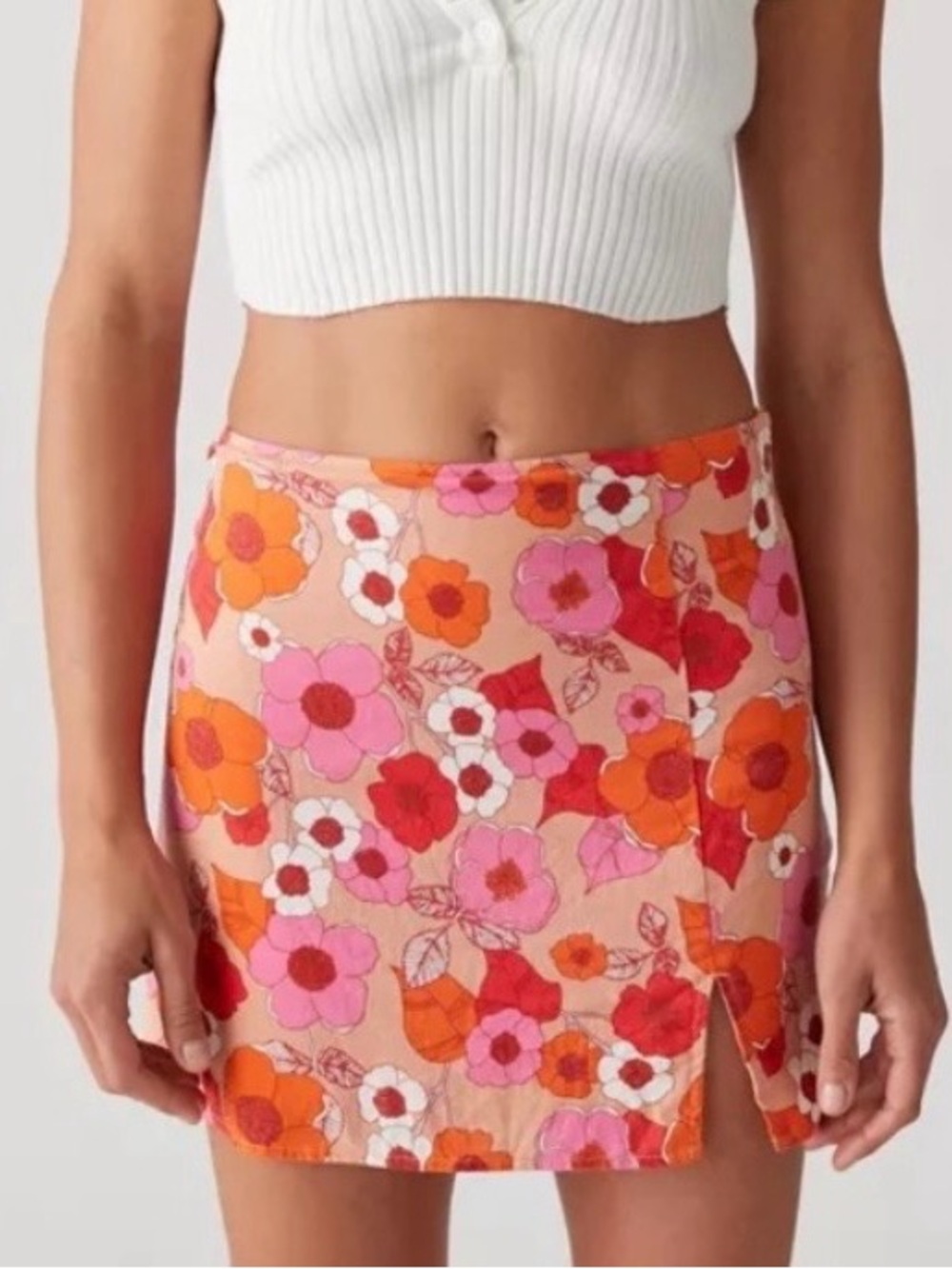 Urban Outfitters Retro 70’s Floral Print Mini Skirt